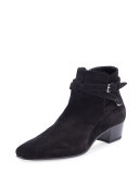 Blake Suede Ankle-Wrap Bootie
