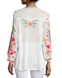 Peacock Embroidered Georgette Top