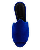 Essie Peaked Suede Mule Pump, Medium Blue