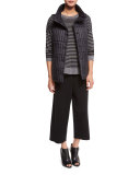 Merino Wool Straight-Leg Cropped Pants