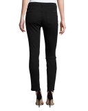 Riche Touch Embellished Skinny Ankle Jeans, Black