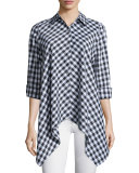 Drama Gingham Handkerchief Shirt, Petite  