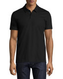 Structured Stripe Polo Shirt, Black