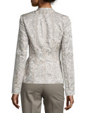 Floral-Print Paneled Jacquard Jacket, Multi