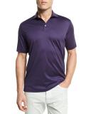 Mercerized Cotton Polo Shirt, Eggplant