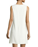 Sleeveless Fantasy-Print Shift Dress, White