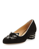 Kitty Suede 35mm Pump, Black