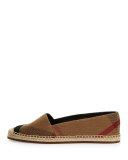 Hodgeson Check Canvas Flat Espadrille, Classic Check