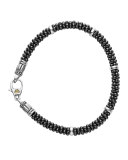 Ceramic Black Caviar Beaded Bracelet, 7"