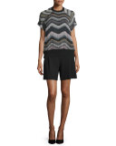 Chapman Belted High-Waist Shorts, Black