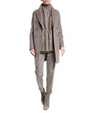 Jari Mid-Rise Ankle Pants, Gray/Brown Melange