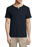 Nayte Short-Sleeve Slub Henley T-Shirt, Eclipse