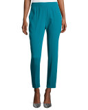 Tsisa Elastic-Back Ankle Pants, Bay