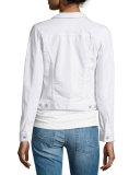 Robyn Button-Front Denim Jacket, True White