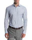 Plaid Dress Shirt, Aqua/Light Blue/Green