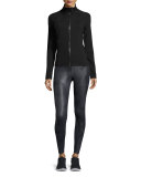 Airbrush Camouflage-Print Sport Leggings, Black Camo