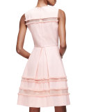 Grace Full-Skirt Fringe-Trim Dress, Blush