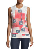 1776 Distressed Slim Muscle Tee, White