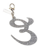 Alphabet E Bag Charm, Starlight Silver