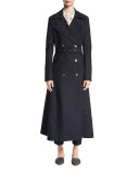 Frenton Double-Weave Trenchcoat, Navy