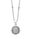 Sterling Silver Caviar Spark Pendant Necklace