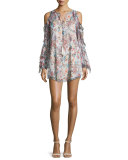 The Flowers in the Sun Floral Silk Dress, Multicolor