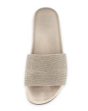 Monili One-Band Flat Sandal Slide, Desert