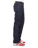 Contrast-Stitch Straight Denim Jeans, Dark Brown Gold