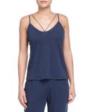 String Jersey Knit Camisole, Azure