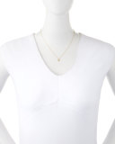 Yellow Gold White Diamond Teardrop Necklace
