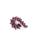 Magnipheasant Cocktail Ring with Red Garnet & Diamonds