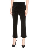 Velvet Cropped Pants, Noir