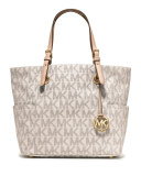 Jet Set Logo Monogram  Item Tote Bag, Vanilla