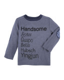 Handsome Long-Sleeve Jersey Tee, Light Blue, Size 2-7