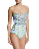 Embellished Bandeau One-Piece Swimsuit, My Majorelle