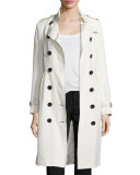 Double-Breasted Trench Coat W/Tuck Pleats, Parchment