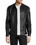 Mackinley Leather Moto Jacket, Jet Black
