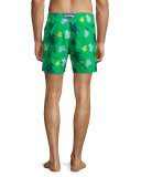Mistral Turtle-Print Swim Trunks, Green