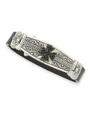 Men's Leather & Spinel-Cross Bracelet
