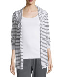 Organic Slub Striped Hooded Cardigan 