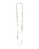 Luna Pearl Necklace with Sterling Silver, 36"