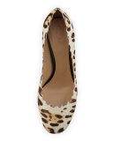 Lauren Scalloped Calf-Hair Pump