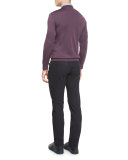 High-Performance Merino Wool V-Neck Sweater, Lavender