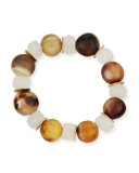 Alternating Horn & Java Glass Bracelet