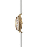 34mm Birdy Golden Double-Wrap Watch, White