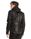 Archer Coated Leather Jacket, Black