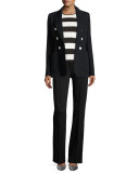 Talisana High-Waist Scuba Pants, Navy