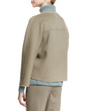 Odene Reversible Wool Topper Jacket, Cobblestone/Storm