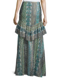 Meredith Printed Maxi Skirt, Stripe Print