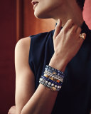 8mm Iolite Beaded Bracelet with Diamond Rondelle
